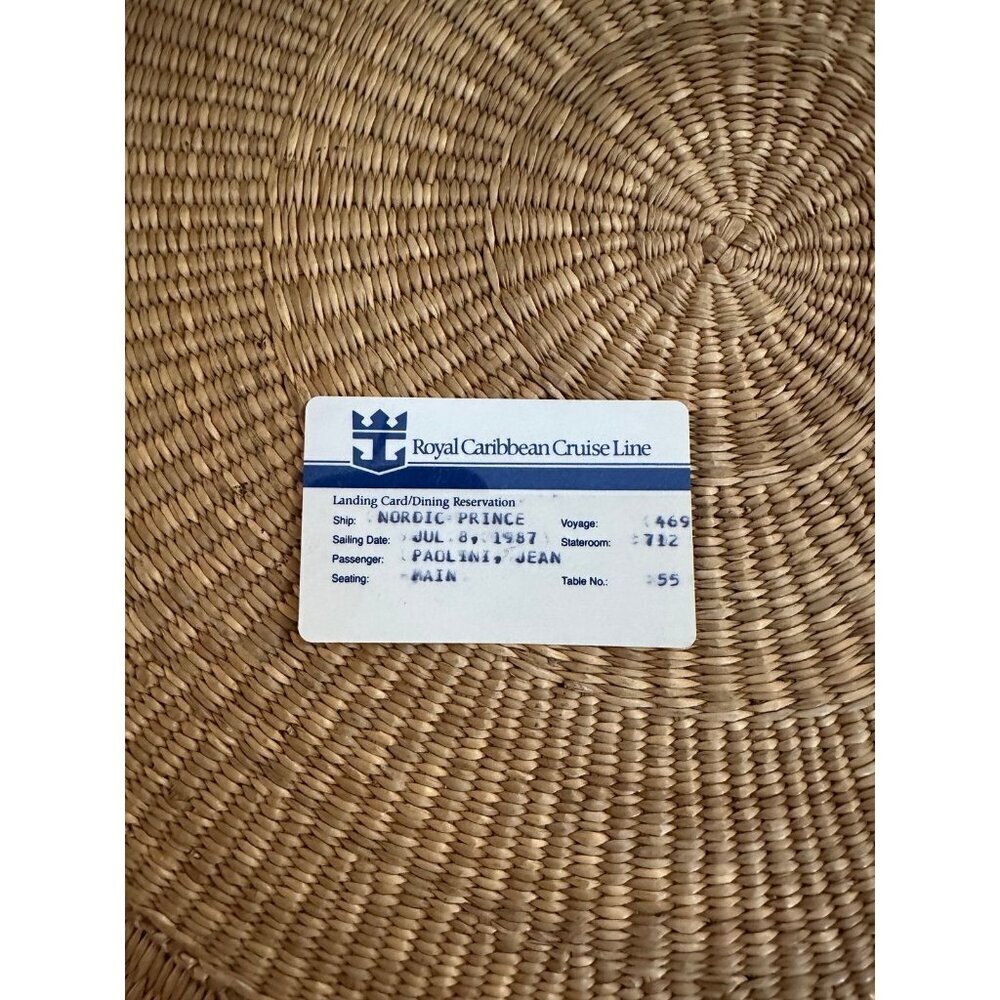 Vintage 1987 Royal Caribbean Nordic Prince Cruise Card